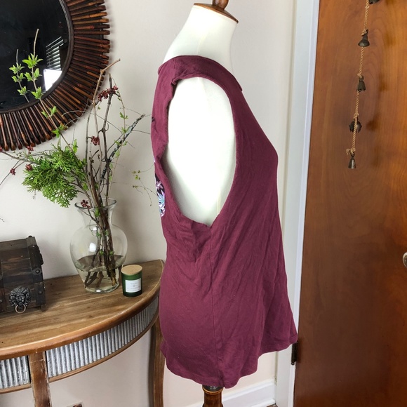 VANS Oversized Tropical Muscle Tank Burgundy Red Size XS - Picture 4 of 8